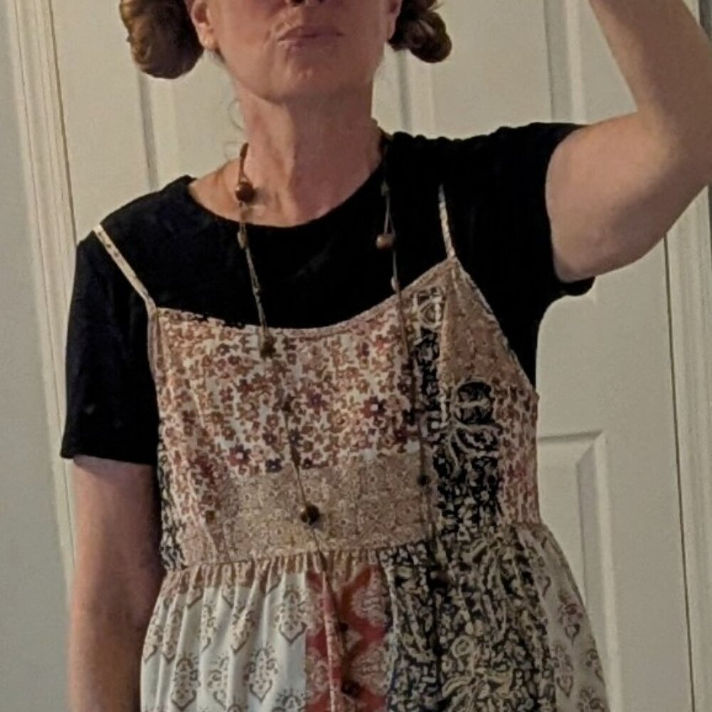 Patterned Sleeveless Dress